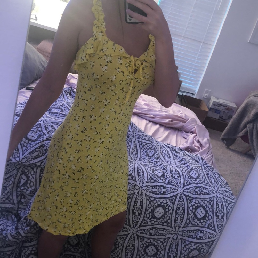 Yellow floral dress
